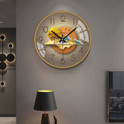 欧式家用挂钟表客厅北欧轻奢卧室挂钟墙上免打孔新B中式挂钟