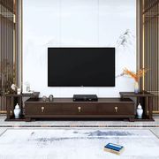 定制新中式实木电视柜伸缩组合客厅家具大小户型禅意储物柜地柜影