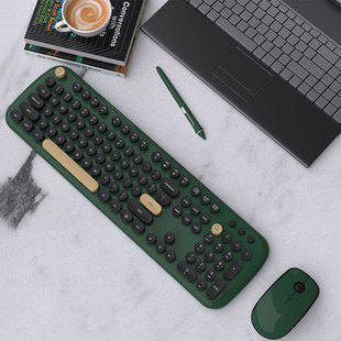 商务键盘鼠标套装办公无线键鼠套装，复古台式外接键盘笔记本专用