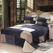 双面纯棉美式拼布绗缝被床上四件套，韩式高档床盖四季通用床单床罩