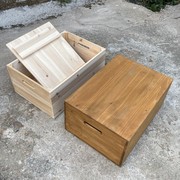定制木质收纳箱大号，实木储物箱带盖做旧木箱榻榻米木箱杂物整理箱