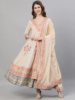 印度进口女装纯棉印花连衣裙，含披肩2件套a字长裙高腰民族风情v领