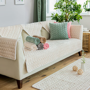 四季通用简约现代客厅沙发垫坐垫布艺短毛绒沙发套巾罩子防滑