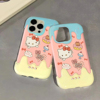 冰淇淋融化粉底kitty猫适用iphone14promax手机壳苹果13promax软壳14pro卡通1413男女款12118p雪糕壳情侣
