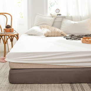 白色床笠单件床单，床罩席梦思防滑保护套宾馆床套防尘罩，1.2米1.5m