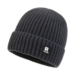 秋冬季男士韩版保暖针织帽户外加绒，防寒套头帽青年毛线帽子