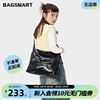 bagsmart斜挎包大容量托特包女包通勤包包黑色大包荆棘单肩包挎包