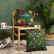 美式菠萝花草棉麻抱枕可拆卸枕套含枕芯高弹沙发靠枕飘窗装饰