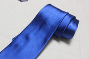 欧美外贸纯原桑蚕丝手打领带真丝蓝色纯色工装男正装上班8CM