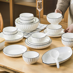 碗家用2024年陶瓷餐具厨房碗套装碗碟套装家用碗具盘子组合
