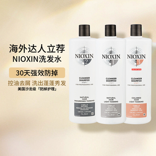 nioxin丽康丝1号2号洗发水，防掉脱发去油控油蓬松去屑无硅油300ml