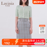 Lavinia 小香风圆领短袖针织衫女开衫春夏百搭纯色修身小衫O13Z96