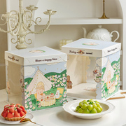 半透明生日蛋糕盒包装盒子6/8/10寸单双层加高网红烘焙手提可定制