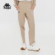 Kappa卡帕复古休闲裤2024女运动裤针织长裤小脚卫裤K0E22AK01