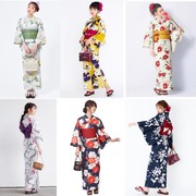 出口日本女 GRL日本和服浴衣 清新可爱花色 腰部折叠传统款