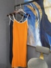 M深蓝橘两色白色吊带休闲款连衣裙MAI2DRS043
