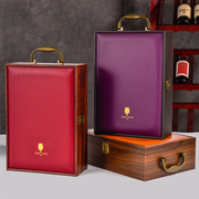 2023红酒包装盒礼盒木盒钢琴烤漆仿红木，盒子双支装葡萄酒木质木箱