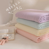 小米馍馍糖果色纯棉双层纱纯色床单床笠简约被套单件紫黄粉