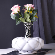 现代欧式轻奢花瓶陶瓷镶钻摆件客厅插花电视酒柜软装饰品
