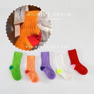 五周年破价礼春季韩版儿童糖果色女童堆堆袜 短袜-彩虹套装