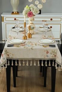 美式乡村餐桌布长方形写字台茶几，小方形布客厅(布，客厅)餐厅正方形布艺台布