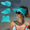 外贸出口沙滩遮阳帽春夏季空顶，帽子成人太阳帽，女士户外运动帽