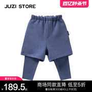 juzistore童装加厚绒布精灵，下装假两件长裤中性男童女童1040402