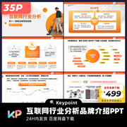 35页橙白色互联网市场行业分析品牌介绍模板大师ppt设计keypoint