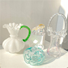 手工玻璃樱花包包花瓶海螺，兔子钱袋装饰品摆件，水培花器工艺品