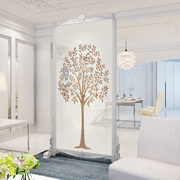简约现代中式实木环保客厅，玄关隔断风水半透明纱欧式雕花