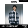 gxg男装商场同款灰白格纹短款大衣，2023年冬季gex10628824