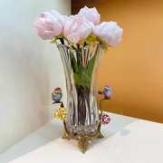 新欧式美式水晶花器 法式奢华花瓶别墅客厅茶几软装饰品 餐桌