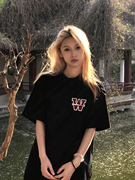 美式hiphop街头风胖mm大码宽松纯棉短袖t恤女ins潮休闲百搭上衣夏