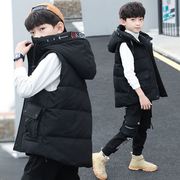 中大童男孩羽绒马甲外穿10-15岁男童冬装20238加厚初中生外套