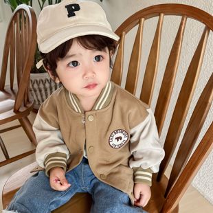 韩版婴儿童时尚棒球服外出潮流秋季童装穿搭男宝宝，春秋装夹克外套