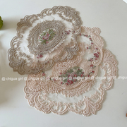 复古法式蕾丝桌垫ins绣花桌布欧式装饰品西餐，餐桌垫拍照道具杯垫