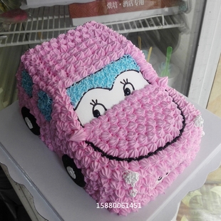 小汽车创意订定制diy卡通福州生日，蛋糕店同城速递配送女孩款