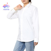 杭州亚运会文艺白色纯棉，情侣长袖衬衫女秋季宽松简约小众外穿衬衣