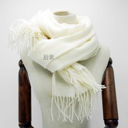 60支纯羊毛拉绒秋冬保暖流苏款围巾披肩  植物染专用围巾