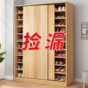 推拉门鞋柜家用门口大容量鞋架，b简约现代实木多层多功能靠墙玄关