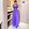 夏季紫色连体裤女高级感时尚减龄气质高腰显瘦阔腿裤连衣连身裤薄