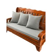 亚麻坐垫实木沙发坐垫子35D45D加硬海绵坐垫四季通用含布套定制