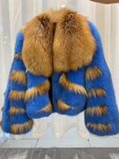2021冬季「蓝色妖姬」进口大毛领狐狸，毛皮草(毛皮草)外套女短款年轻款