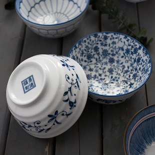 景德镇日式陶瓷碗创意，餐具5.5英寸碗米饭碗吃饭碗，家用釉下彩单碗