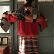 天使与艺术家~千爱森林设计感拼接手工围巾披肩长款格子冬季保暖
