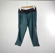 迪家旗下品牌夏季女士墨绿色微弹修身运动裤瑜伽裤打底裤七分裤