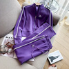 紫色休闲套装女秋冬2023高级感卫衣外套洋气跑步运动服两件套