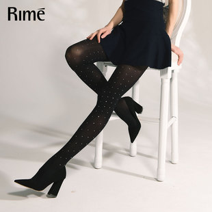 rime春秋30d派对女王钻石，连裤袜镶钻黑丝性感美腿女袜