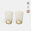 yyun昀百褶水杯玻璃杯，琥珀色耐热咖啡杯热饮，杯茶杯家用啤酒杯子