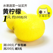 黄柠檬(黄柠檬)中果1只新鲜酸香四川安岳柠檬，农猫庄园深圳水果果汁奶茶